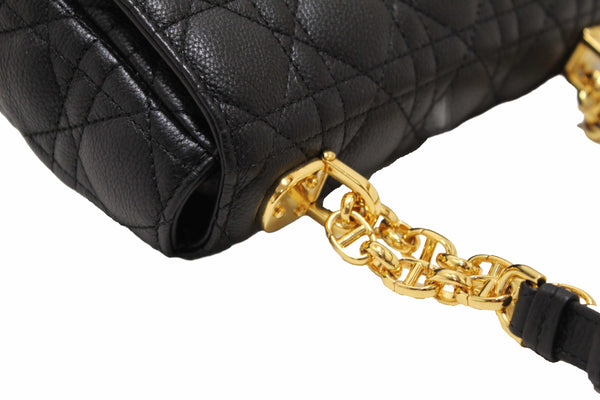 Christian Dior Black Macrocannage Caviar Leather Small Caro Shoulder Crossbody Bag