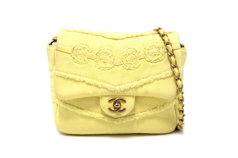 Chanel Yellow Denim CoCo Flap Messenger Bag