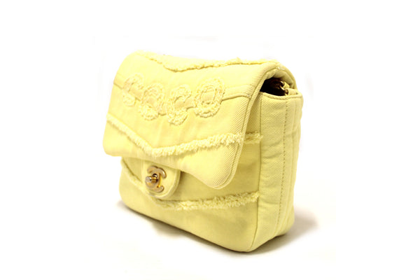 Chanel Yellow Denim CoCo Flap Messenger Bag