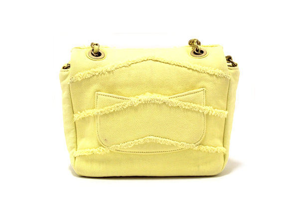 Chanel Yellow Denim CoCo Flap Messenger Bag