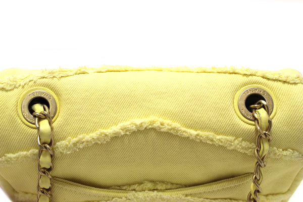 Chanel Yellow Denim CoCo Flap Messenger Bag