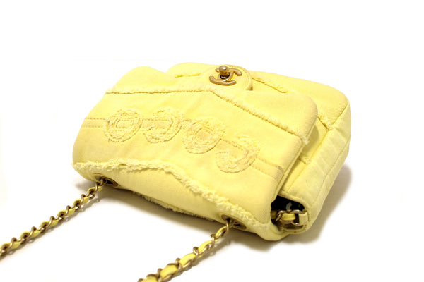 Chanel Yellow Denim CoCo Flap Messenger Bag