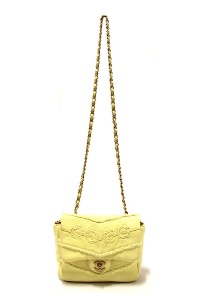 Chanel Yellow Denim CoCo Flap Messenger Bag