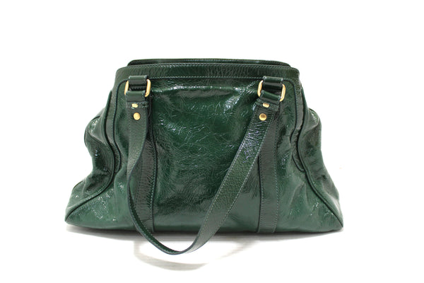 Authentic Fendi Green Patent Leather Shoulder Bag