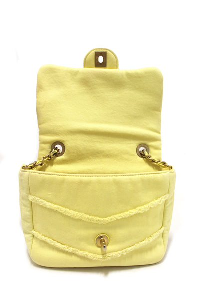 Chanel Yellow Denim CoCo Flap Messenger Bag