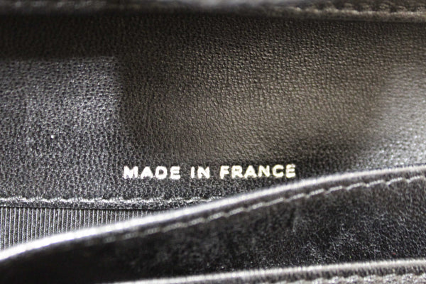 Chanel Black Quilted Lambskin Leather Trifold Flap Wallet