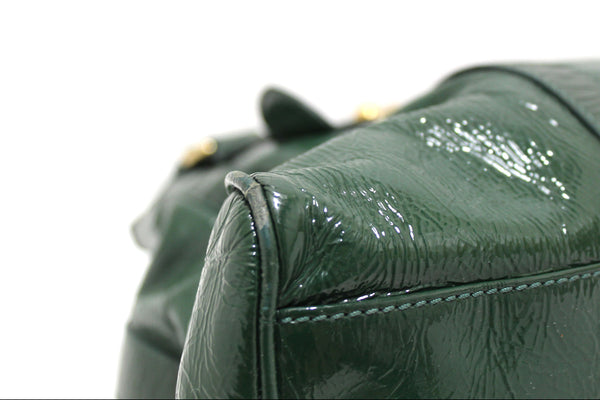 Authentic Fendi Green Patent Leather Shoulder Bag