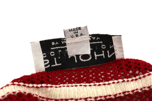 St John Red and White Striped Knit Sweater Size
