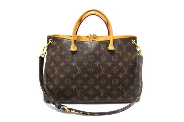 Louis Vuitton Classic Monogram with Safran Leather Pallas MM Handbag