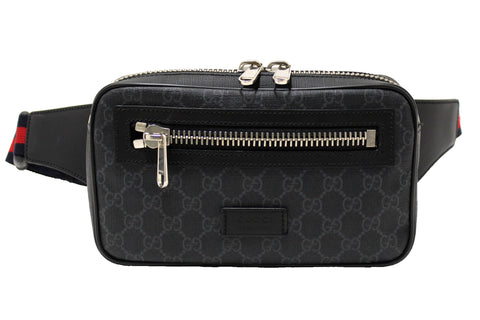 Gucci Black and Grey GG Supreme Canvas Belt Bag 474293