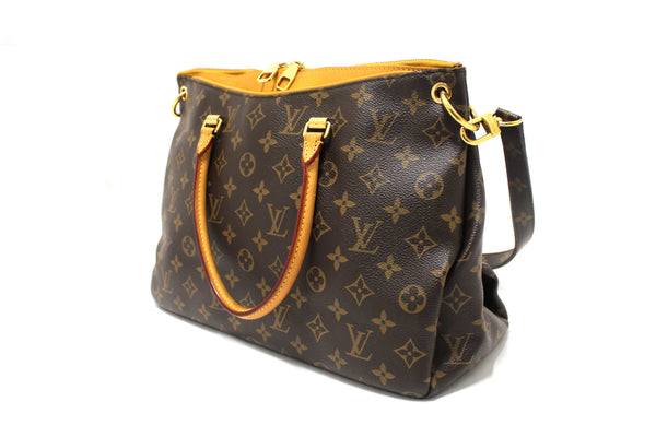 Louis Vuitton Classic Monogram with Safran Leather Pallas MM Handbag