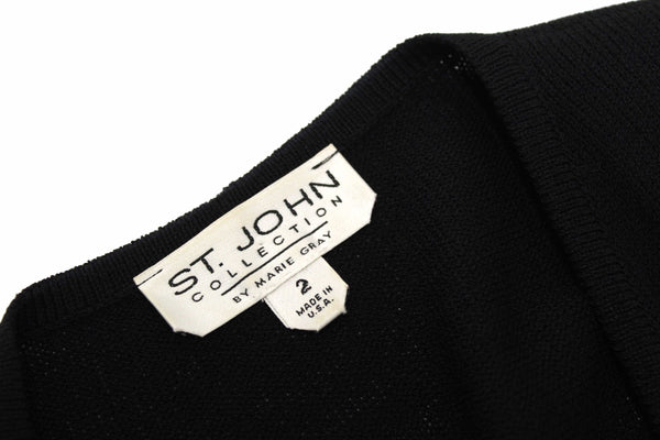 St John Black Wrap-Around Knit Dress Size Size 2