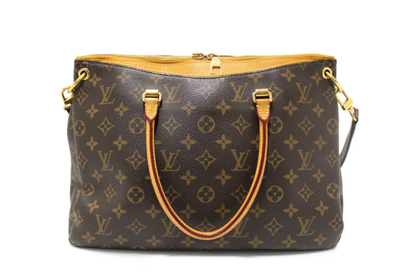 Louis Vuitton Classic Monogram with Safran Leather Pallas MM Handbag