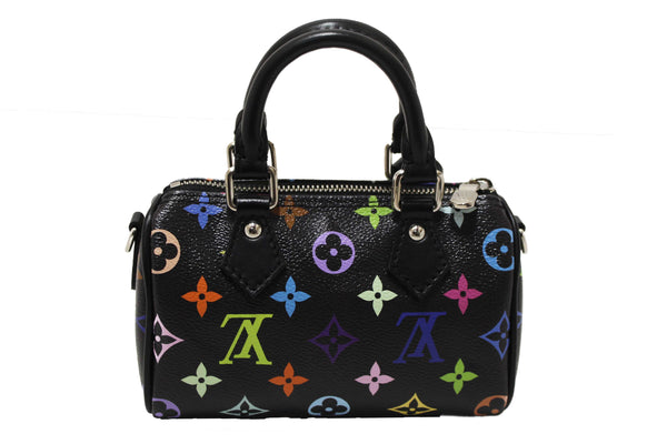 Louis Vuitton Limited Edition Black Multicolor Monogram LV x TM Nano Speedy Bag