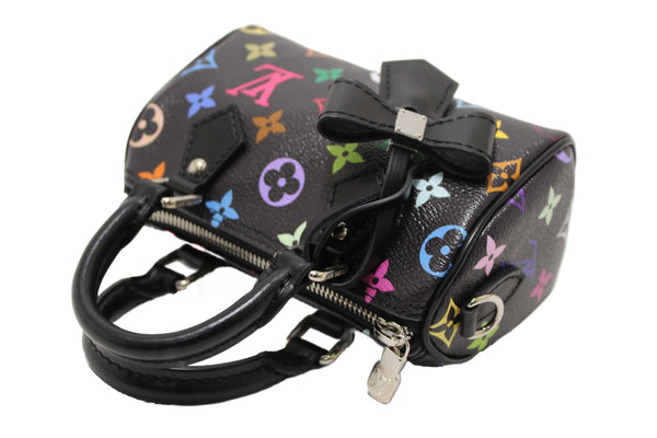 Louis Vuitton Limited Edition Black Multicolor Monogram LV x TM Nano Speedy Bag