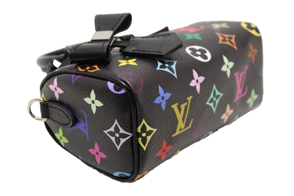 Louis Vuitton Limited Edition Black Multicolor Monogram LV x TM Nano Speedy Bag