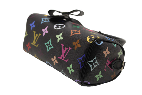 Louis Vuitton Limited Edition Black Multicolor Monogram LV x TM Nano Speedy Bag