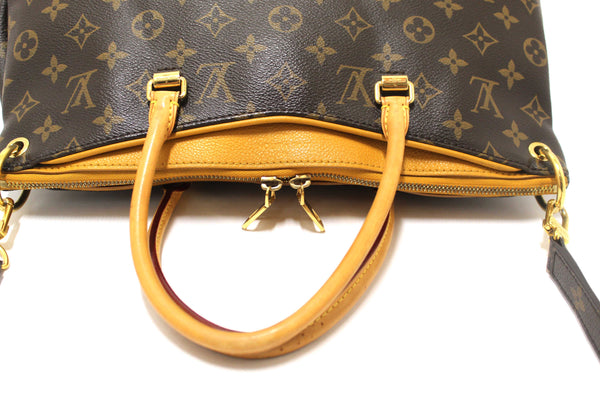 Louis Vuitton Classic Monogram with Safran Leather Pallas MM Handbag