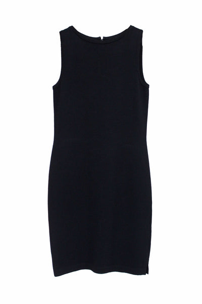 St John Black Knit Sleeveless Dress Size 2