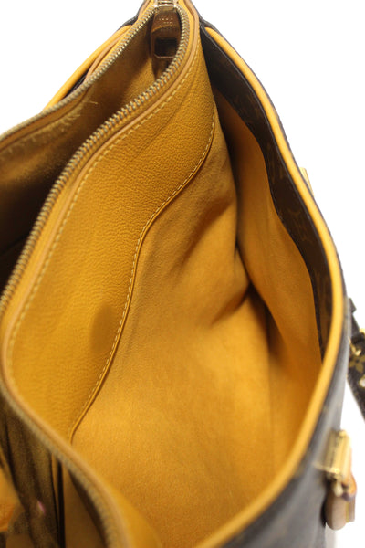 Louis Vuitton Classic Monogram with Safran Leather Pallas MM Handbag