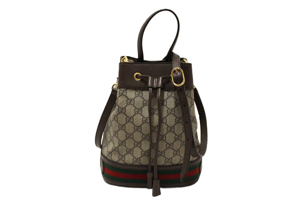 Gucci Brown Ophidia GG Supreme Small Bucket Bag 550621