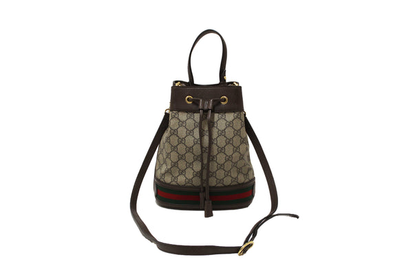 Gucci Brown Ophidia GG Supreme Small Bucket Bag 550621