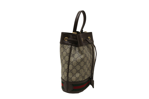 Gucci Brown Ophidia GG Supreme Small Bucket Bag 550621