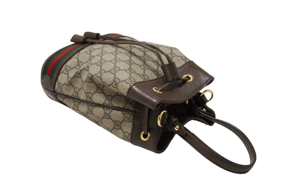 Gucci Brown Ophidia GG Supreme Small Bucket Bag 550621