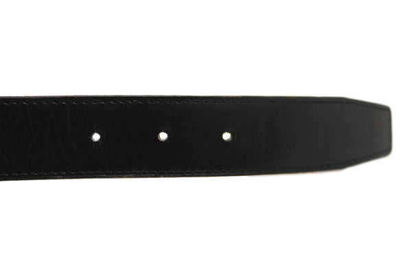 Hermes Black/Brown Leather H Belt Buckle Reversible Belt size 85