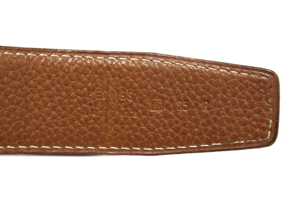 Hermes Black/Brown Leather H Belt Buckle Reversible Belt size 85
