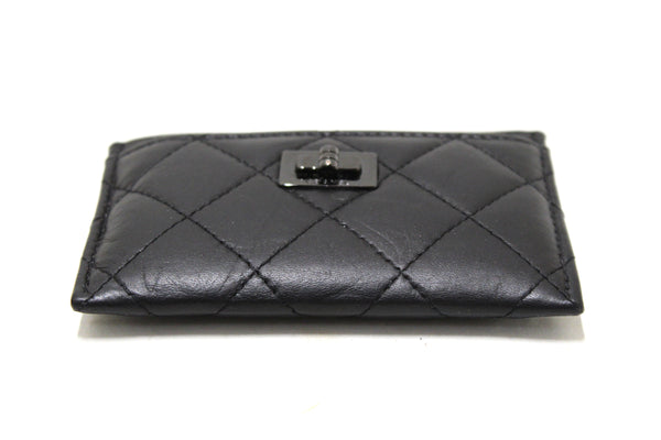 chanel black calfskin quilted reissue card holder | Shop Now at Italystation.com