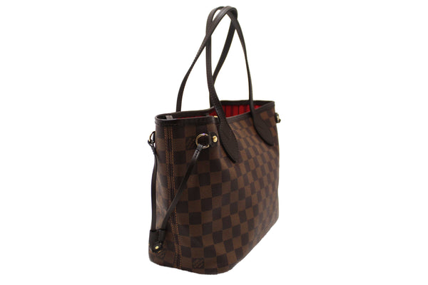 Louis Vuitton Damier Ebene Canvas Neverfull PM Shoulder Tote Bag