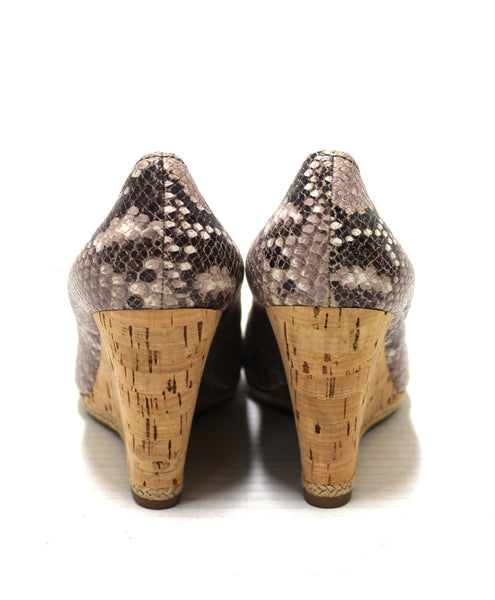 NEW Prada Beige Python Leather Wedge Size 39.5