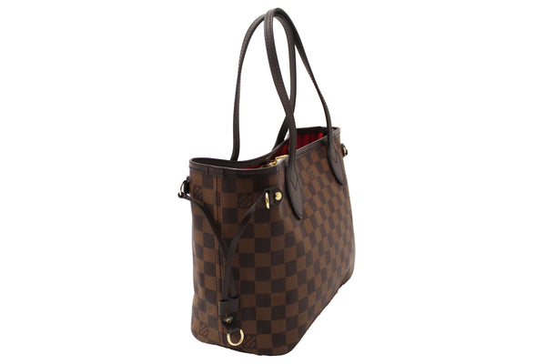 Louis Vuitton Damier Ebene Canvas Neverfull PM Shoulder Tote Bag