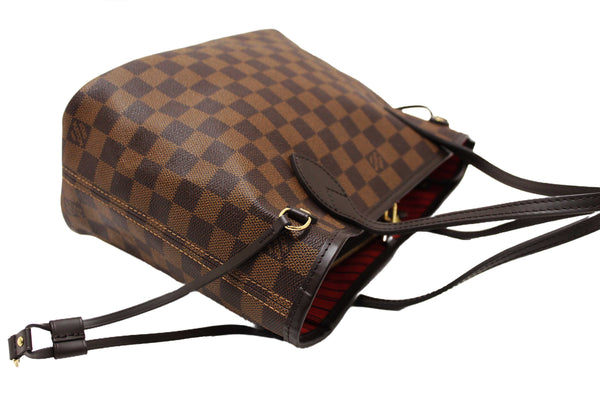 Louis Vuitton Damier Ebene Canvas Neverfull PM Shoulder Tote Bag