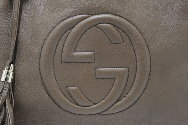 Gucci Brown Pebbled Calfskin Medium Soho Chain Shoulder Bag 308982