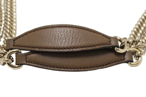Gucci Brown Pebbled Calfskin Medium Soho Chain Shoulder Bag 308982