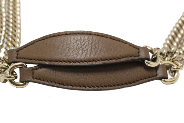 Gucci Brown Pebbled Calfskin Medium Soho Chain Shoulder Bag 308982