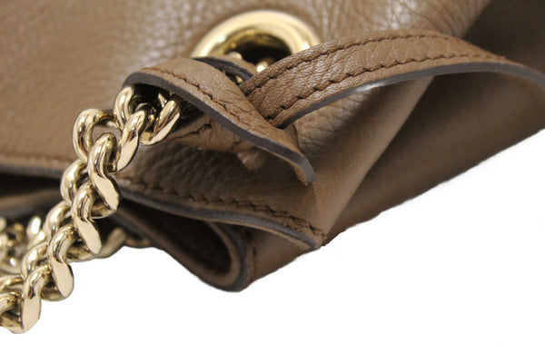 Gucci Brown Pebbled Calfskin Medium Soho Chain Shoulder Bag 308982