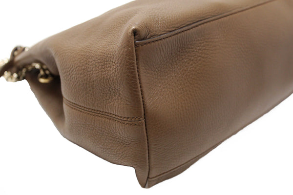 Gucci Brown Pebbled Calfskin Medium Soho Chain Shoulder Bag 308982