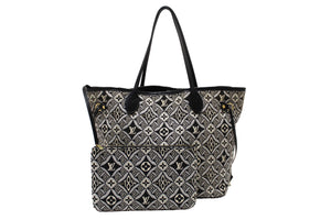 Louis Vuitton Grey Jacquard Since 1854 Neverfull MM Shoulder Tote Bag