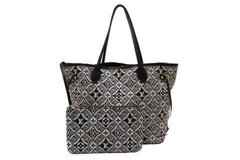 Louis Vuitton Grey Jacquard Since 1854 Neverfull MM Shoulder Tote Bag