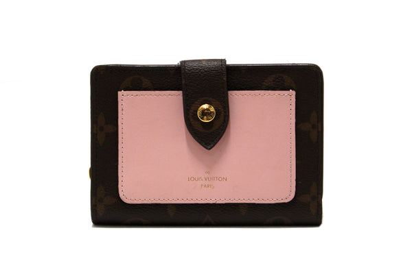 Louis Vuitton Classic Monogram Canvas with Rose Ballerine Leather Juliette Wallet