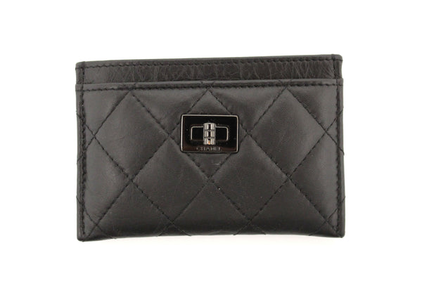 chanel black calfskin quilted reissue card holder | Shop Now at Italystation.com