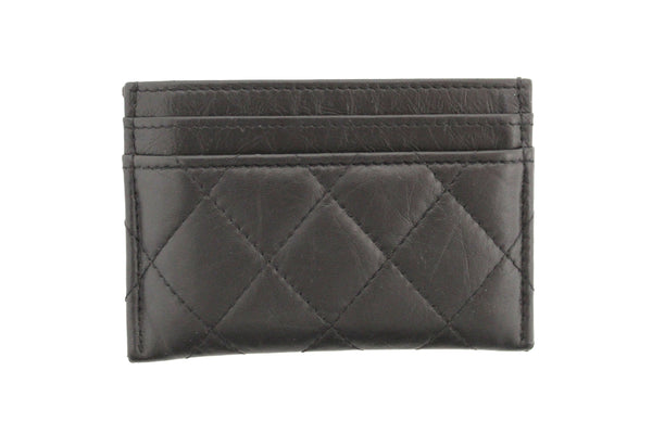 chanel black calfskin quilted reissue card holder | Shop Now at Italystation.com