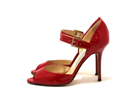 Jimmy Choo Red Patent Heel Sandal Size 36 | Italystation.com - Shop Now at italystation.com
