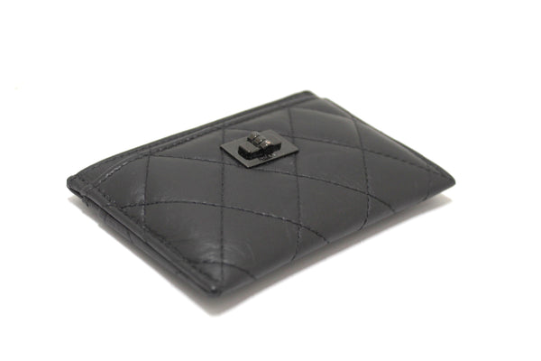 chanel black calfskin quilted reissue card holder | Shop Now at Italystation.com