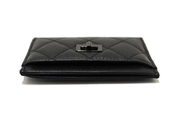 chanel black calfskin quilted reissue card holder | Shop Now at Italystation.com