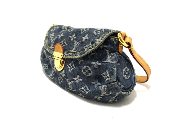 Louis Vuitton Monogram Blue Denim Mini Pleaty Bag