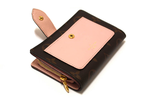 Louis Vuitton Classic Monogram Canvas with Rose Ballerine Leather Juliette Wallet